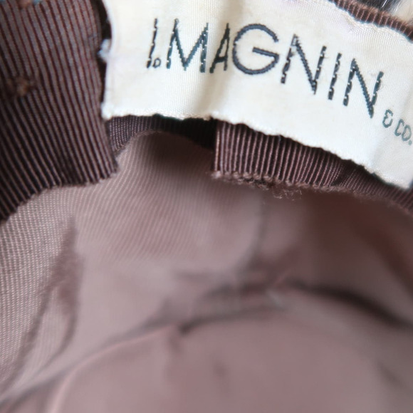 Vintage 60s I. Magnin tan brown and black leopard print fur pillbox hat - Picture 8 of 8